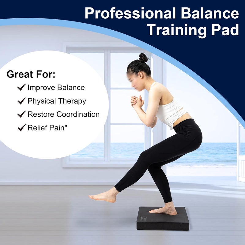 StrongTek Extra Wide Foam Balance Pad for Physical Therapy, 19" X 15.8" X 2.4", High-Density TPE Foam Pad for Exercise, Enhanced Stability, Core Strength, Non-Slip & Water-Resistant, for Fitness, Yoga - Image 4